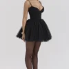 Princess zwarte tule mini-jurk