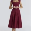 Raisa Midi-jurk van twill met kanten rug