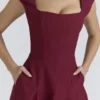 Raisa Midi-jurk van twill met kanten rug