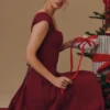 Raisa Midi-jurk van twill met kanten rug