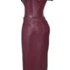 Raven Mulberry veganistische leren korsetjurk