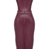 Raven Mulberry veganistische leren korsetjurk