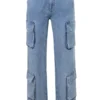 Ria blauwe gewassen utility-Jeans