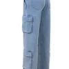 Ria blauwe gewassen utility-Jeans