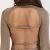 Roberta Tan gebreide midi-jurk