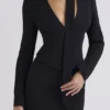 Roda Zwarte crêpe mini-rok met vormgevend effect