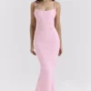 Romola Roze Stretch Mesh Vlinder Maxi-jurk