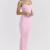 Romola Roze Stretch Mesh Vlinder Maxi-jurk