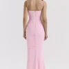 Romola Roze Stretch Mesh Vlinder Maxi-jurk