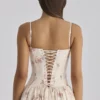 Rona ivoorkleurige katoenen maxi-jurk met vintage rozenprint