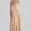 Rona Maxi-jurk van katoen met Warm Rose-print