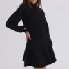 Rosina Zwarte mini-rok van wol en kasjmier