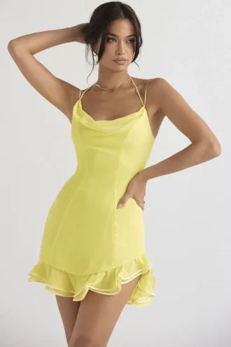 Rossella Buttercup Ruffle Mini Jurk