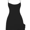 Rossella zwarte mini-jurk met ruches