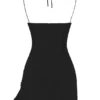 Rossella zwarte mini-jurk met ruches