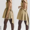 Saasha gouden jacquard mini-jurk