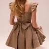 Saasha gouden jacquard mini-jurk