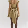 Saasha gouden jacquard mini-jurk