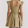 Saasha gouden jacquard mini-jurk