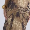 Sacha Maxi-jurk met panelen van georgette met luipaardprint – Limited Edition