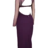 Safiya zwarte maxi-jurk met druivenprint
