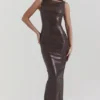 Sahara Cocoa veganistische leren maxi-jurk