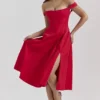 Saira Scarlet midi-zomerjurk
