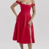 Saira Scarlet midi-zomerjurk
