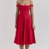 Saira Scarlet midi-zomerjurk