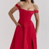 Saira Scarlet midi-zomerjurk
