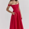 Saira Scarlet midi-zomerjurk