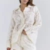 Samah wit katoen overhemd met broderie anglaise