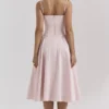 Samaria Ballerina roze twill korset midi-jurk