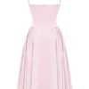 Samaria Ballerina roze twill korset midi-jurk