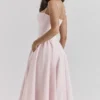 Samaria Ballerina roze twill korset midi-jurk