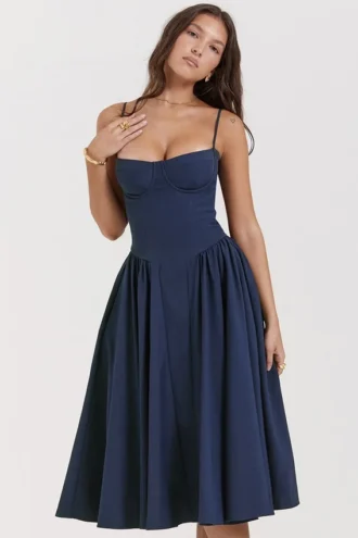 Samaria French Navy korsetjurk voor de zomer