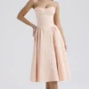 Samaria Peach Parfait Twill Korsetten-Jurken