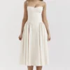 Samaria Vintage crèmekleurige korsetjurk voor de zomer