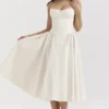 Samaria Vintage crèmekleurige korsetjurk voor de zomer