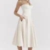 Samaria Vintage crèmekleurige korsetjurk voor de zomer