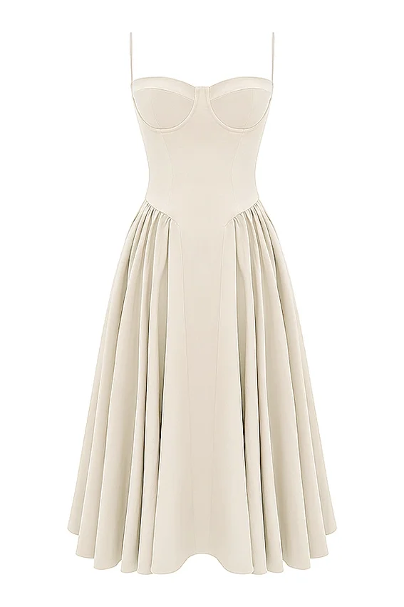 Samaria Vintage crèmekleurige korsetjurk voor de zomer