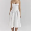 Samaria witte midi-jurk met korsetten