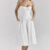 Samaria witte midi-jurk met korsetten