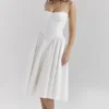 Samaria witte midi-jurk met korsetten