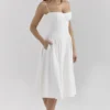 Samaria witte midi-jurk met korsetten