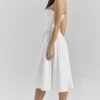 Samaria witte midi-jurk met korsetten