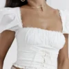 Samaya witte top met plooien