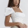 Samaya witte top met plooien