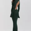 Sancha bosgroene gebreide maxi-jurk
