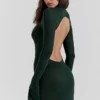 Sancha bosgroene gebreide maxi-jurk